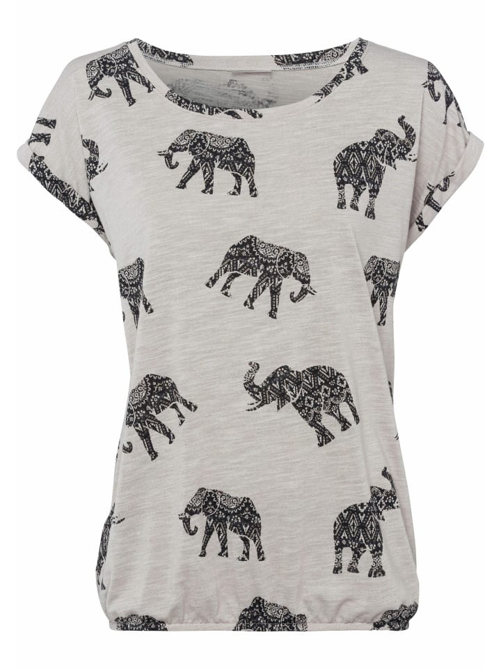 LASCANA T-Shirt in beige-gemustert günstig kaufen