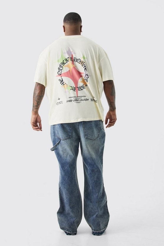Plus Slim-Fit Schlagjeans