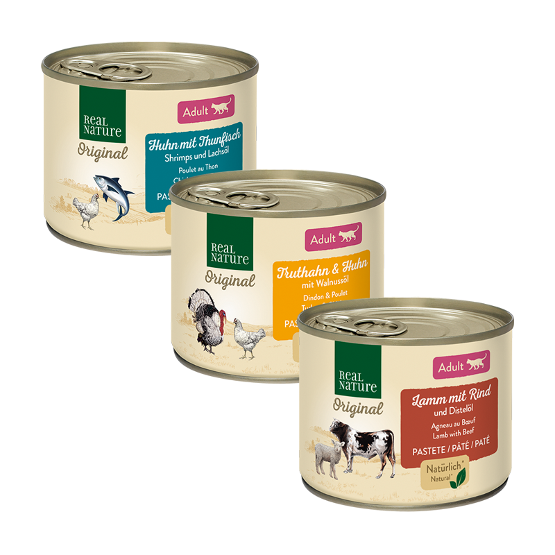 REAL NATURE Nassfutter REAL NATURE Adult Mixpaket 6x200g