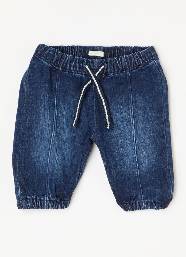Pantaloni Benetton din chambray mulați pentru bebeluși