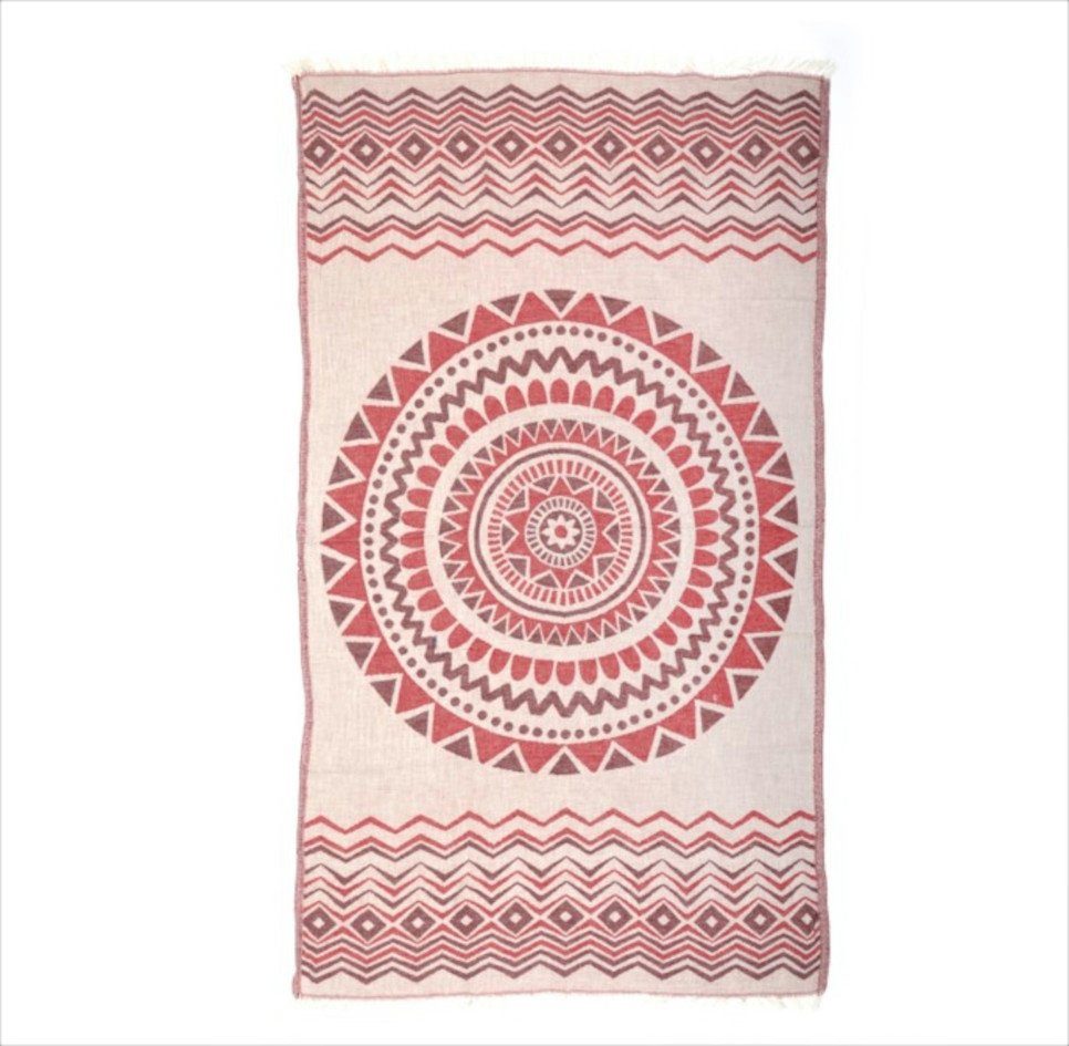 Seidenmädchen Multifunktionstuch Peshtemal MANDALA multifunktional Strandtuch, Saunatuch 100% Baumwolle