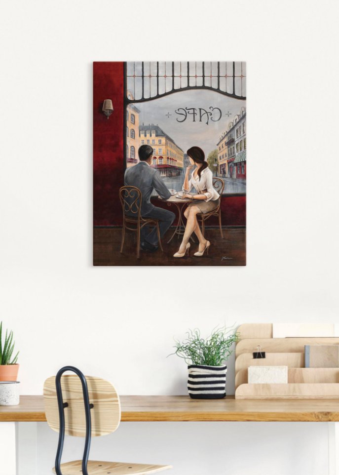Leinwandbild mit Cafe Motiv