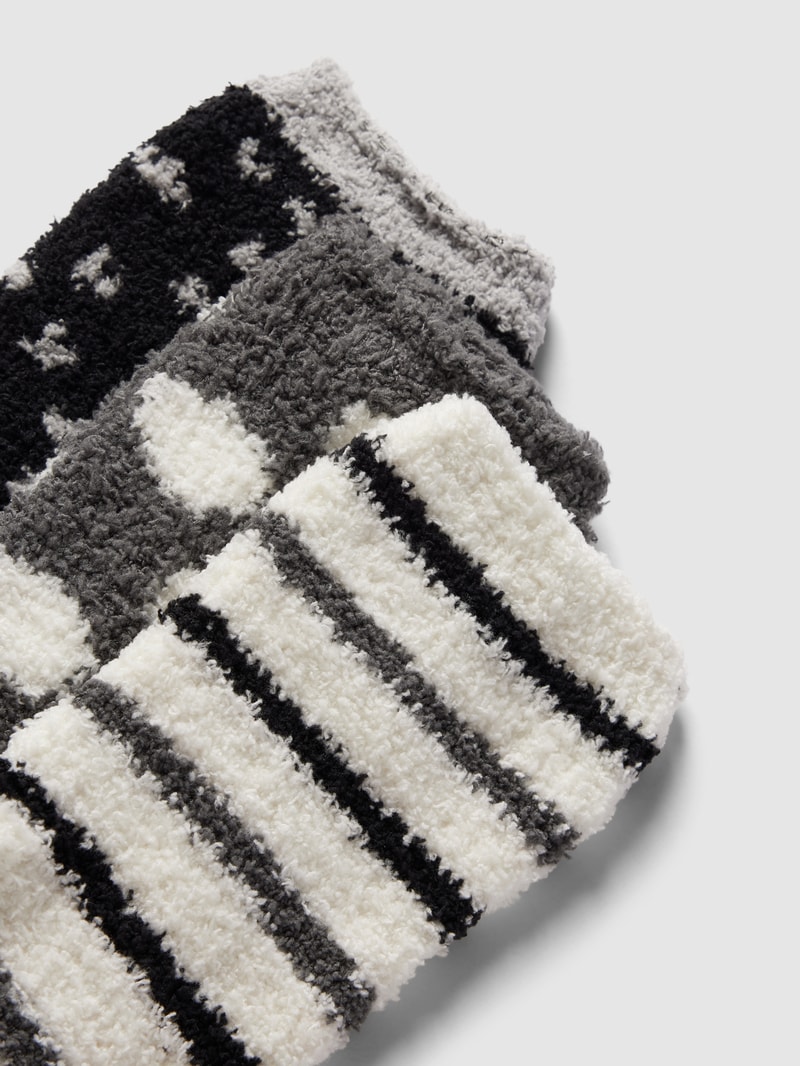 Socken mit Allover-Muster im 3er-Pack in schwarz