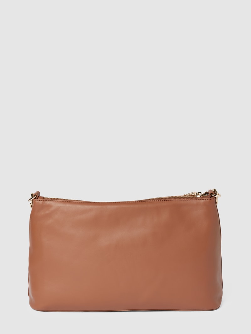 Handtasche mit Henkel in metallic in cognac