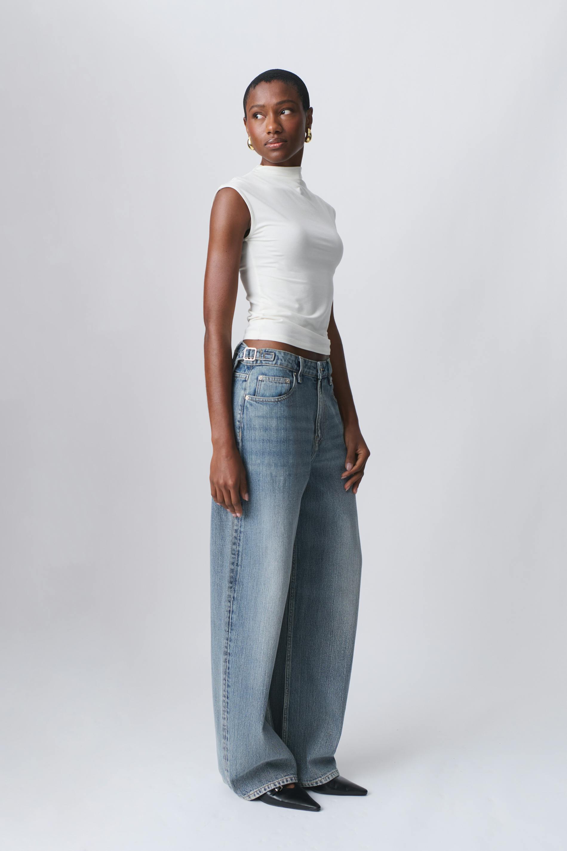 Adjustable waist jeans