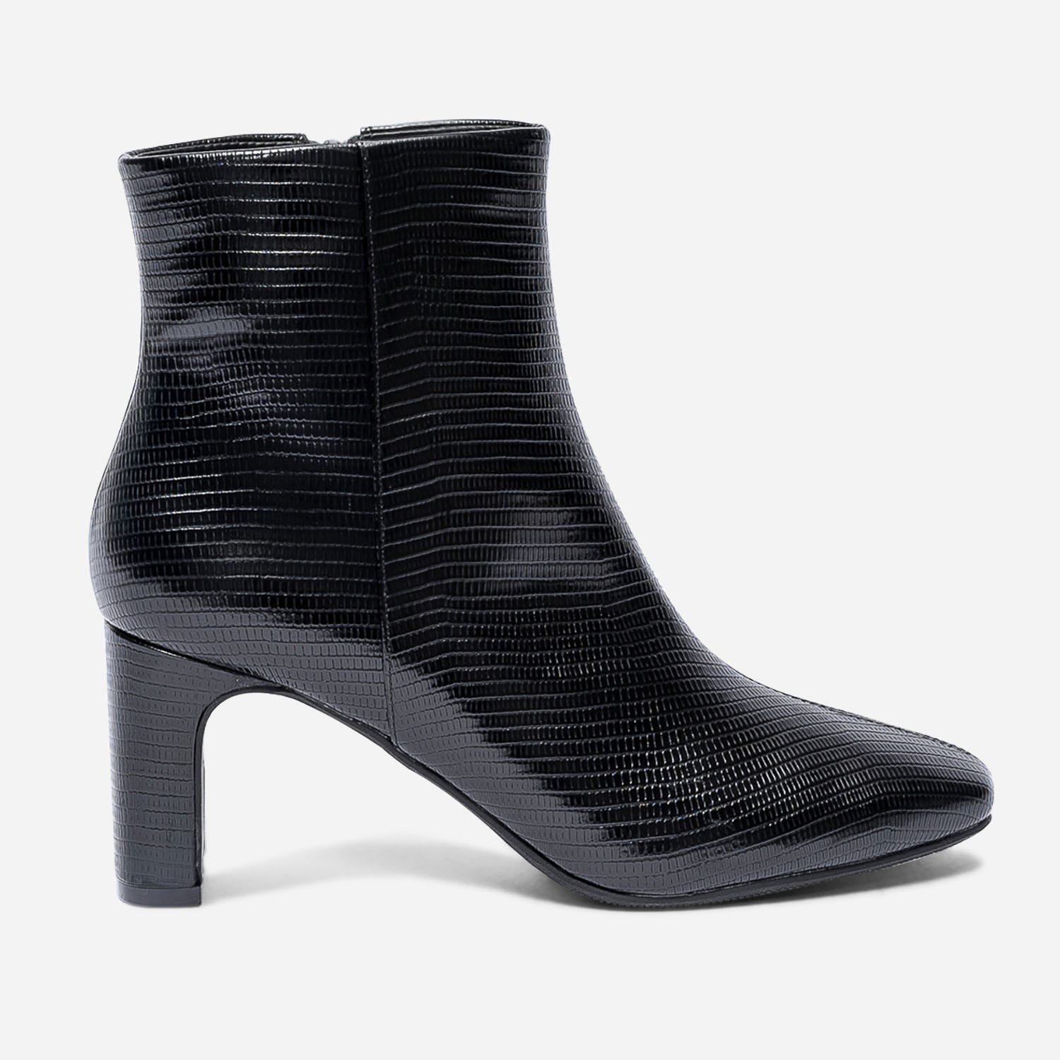 Boots noir embossé effet python