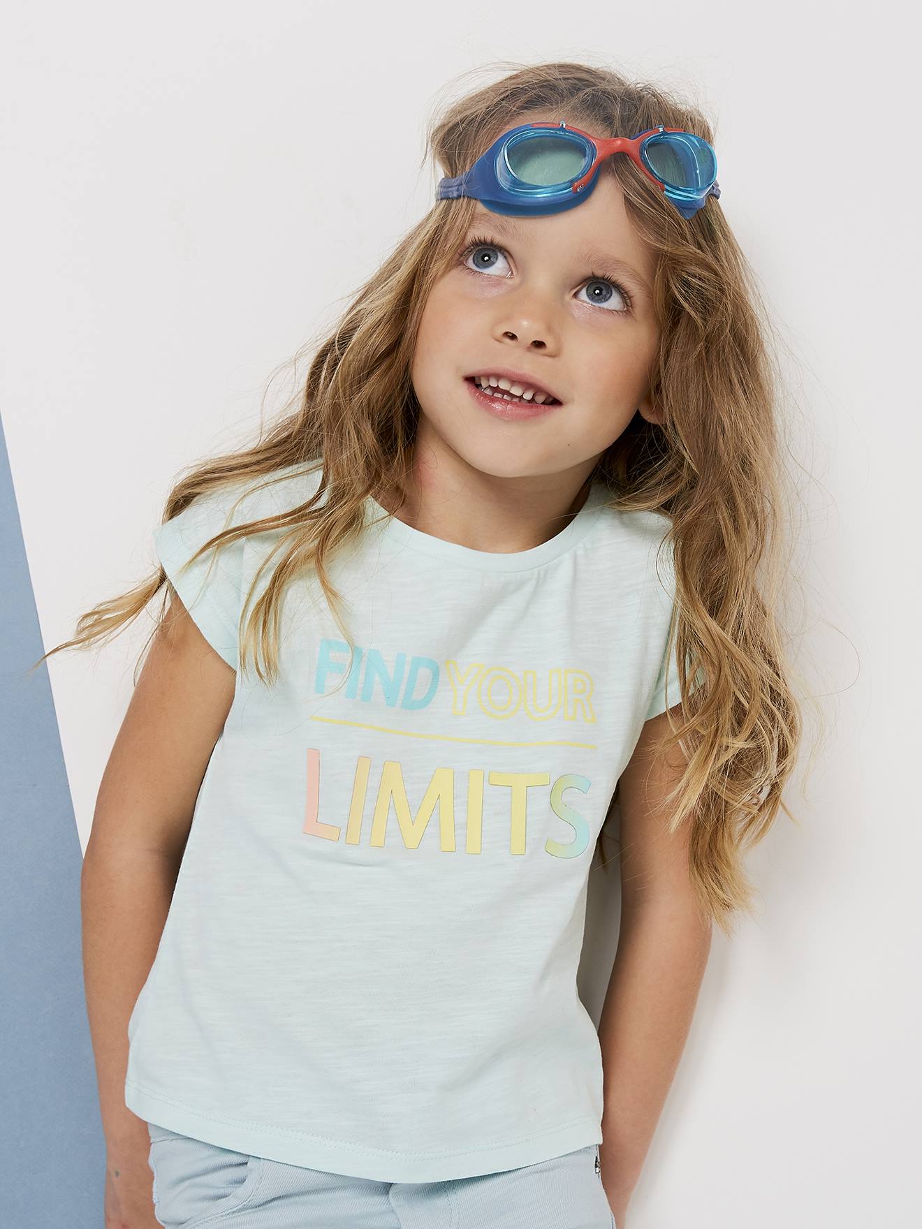 T-shirt fille message fantaisie vert clair