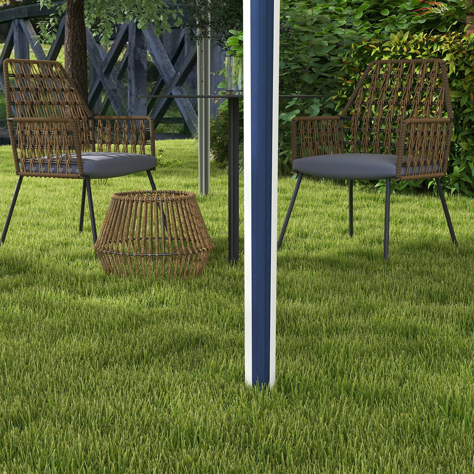 Outsunny Faltpavillon Pavillon dreistufig verstellbar, Pop Up Pavillon mit UV Schutz, mit 4 Seitenteilen, (Faltpavillon, Gartenpavillon), mit Tragetasche, Sandsack