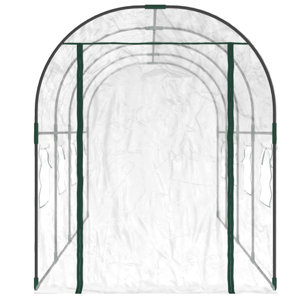 vidaXL Gewächshaus Gewächshaus Transparent 161x398x188 cm PVC Stahl Foliengewächshaus Bi