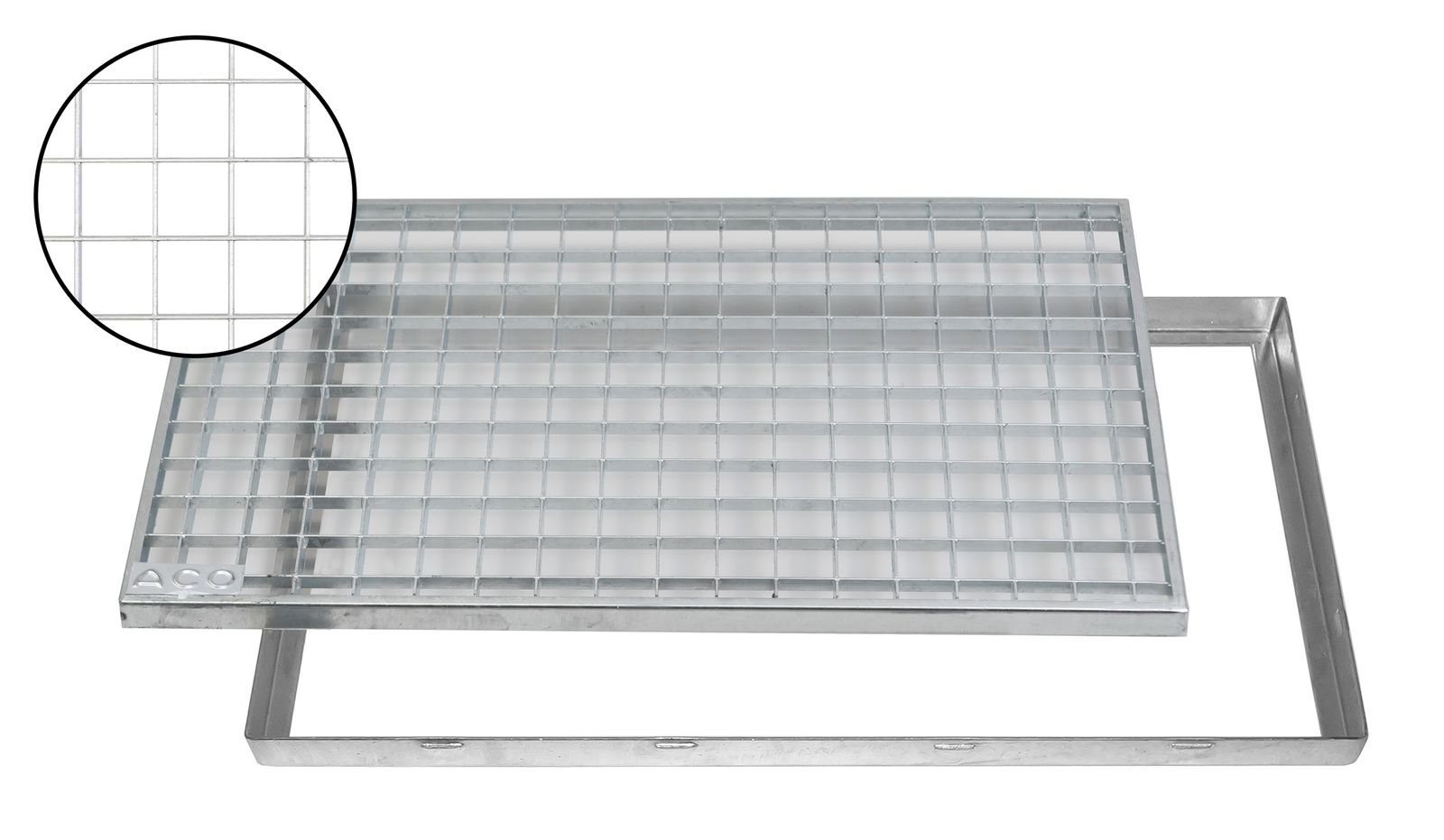 Fußmatte ACO Schuhabstreifer Gitterrost mit Zarge MW 30/30 Eingangsrost Normrost Abstreifer Rahmen, ACO Severin Ahlmann GmbH & Co. KG, rechteckig, Höhe: 23 mm, robust, begehbar und befahrbar