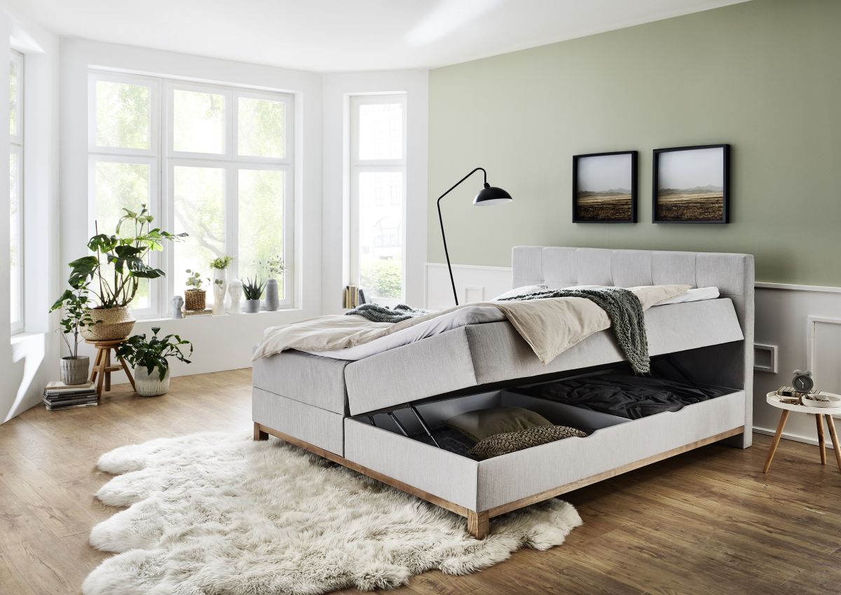 Meise Boxspringbett Catania Hellgrau 180 x 200 cm