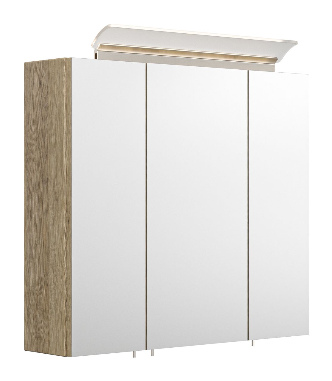 Posseik Spiegelschrank 70 inklusive LED-Acrylglaslampe eiche hell EEK: F