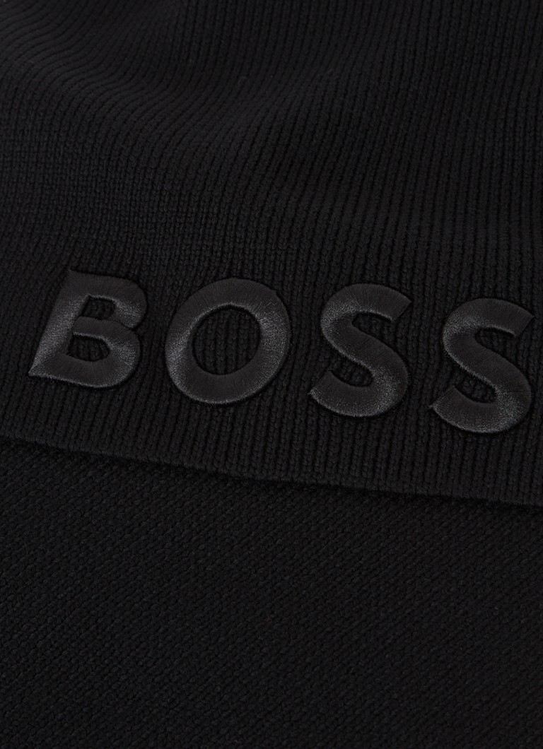 Sciarpa Lara di HUGO BOSS in lana pregiata con logo ricamato, 180 x 30 cm