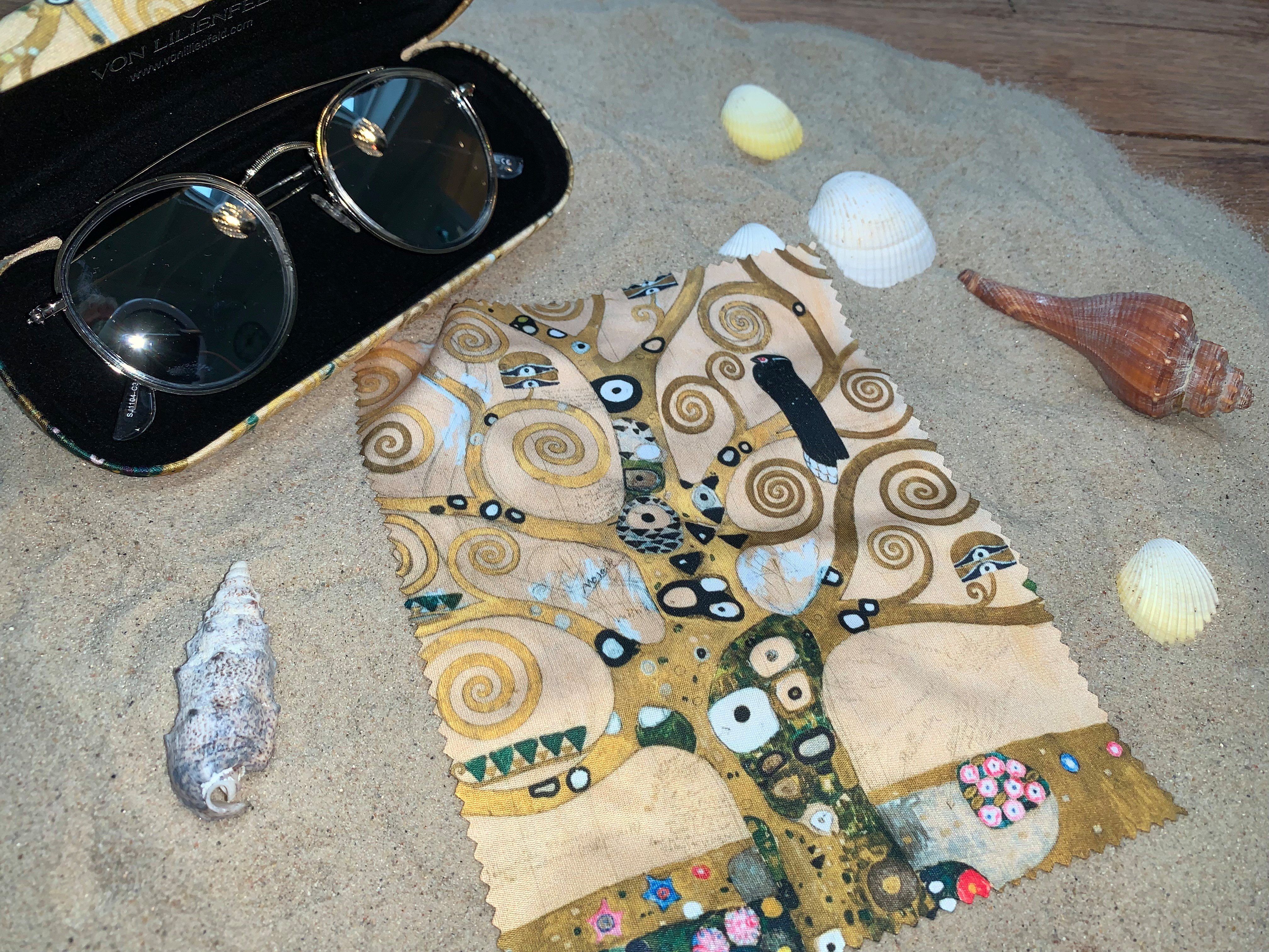 von Lilienfeld Brillenetui Brillenetui Gustav Klimt Lebensbaum Kunst Brillenbox, stabiles mit Mikrofaser bezogenes Hardcase