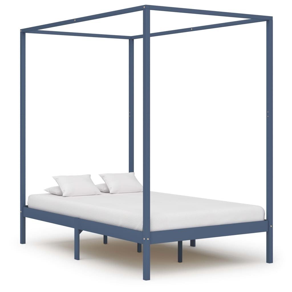 möbelando Himmelbett 299785 (LxBxH: 204x124x200 cm), aus Kiefer in Grau