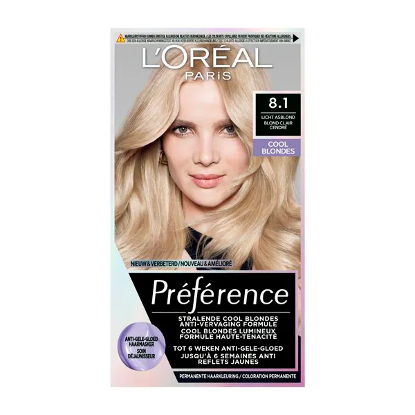 L'Oréal Paris Préférence 8.1 svetlo popolavá blond farba na vlasy