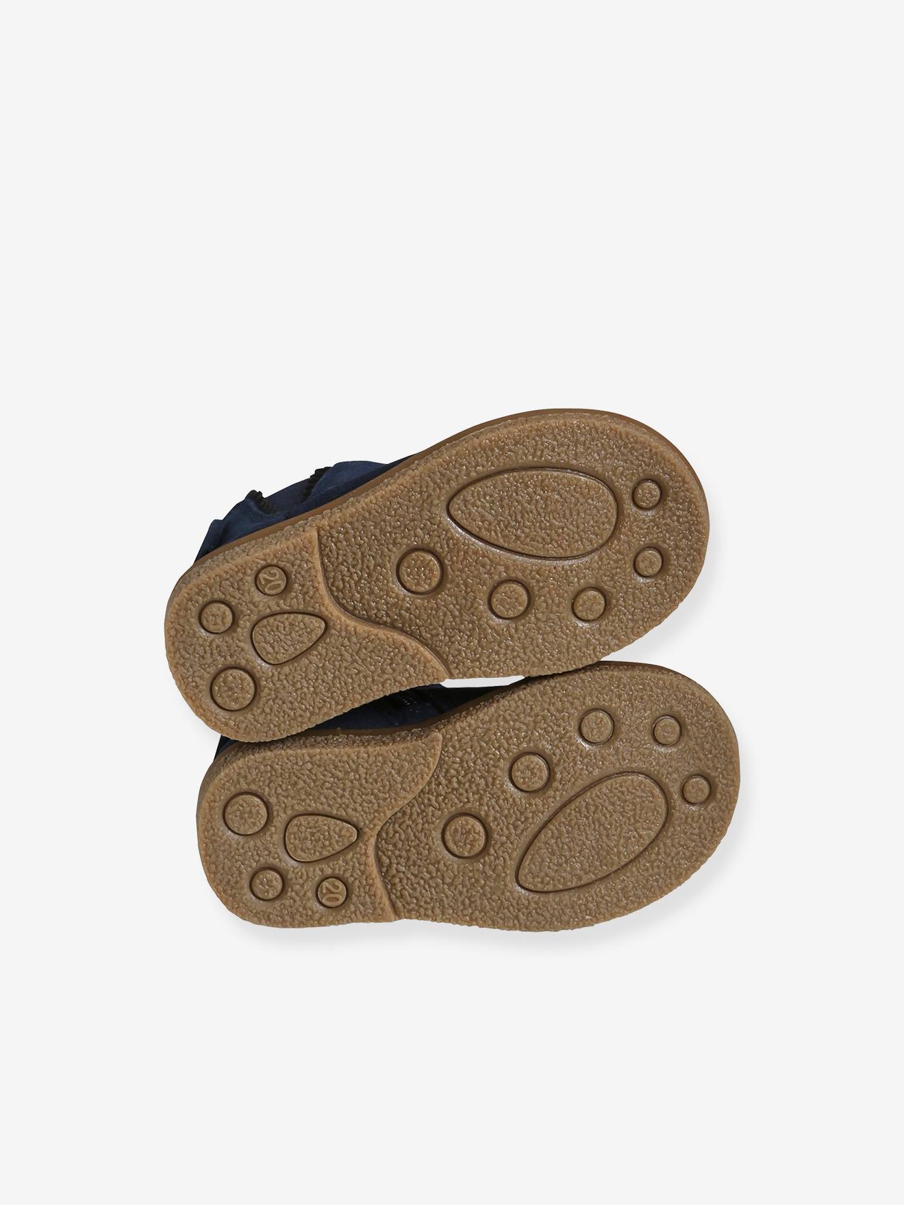 Boots cuir bébé fille élastiqués bleu marine