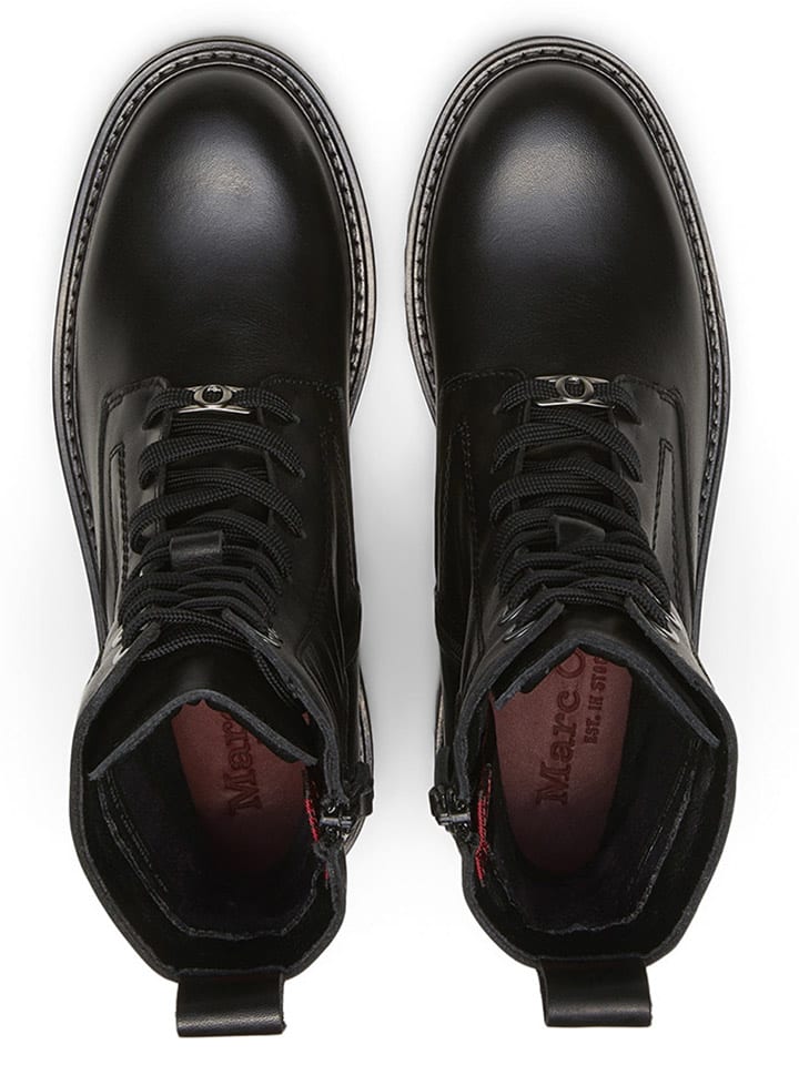 Marc O'Polo Shoes Leder-Boots in Schwarz günstig kaufen