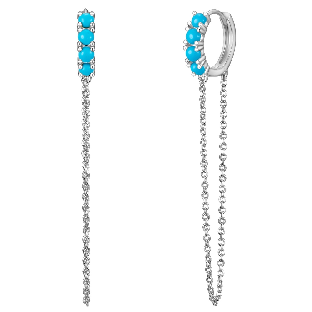 Glanzstücke München Créoles en argent Argent sterling Turquoise reconstituée en Argent Boucles d'oreilles