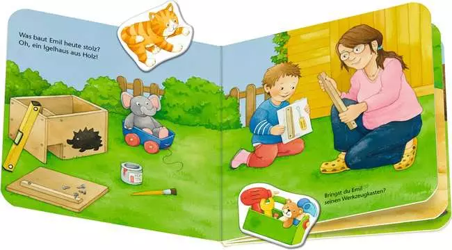 ministeps: Mein erstes Magnetbuch: Wer baut was? Bei mir zu Hause