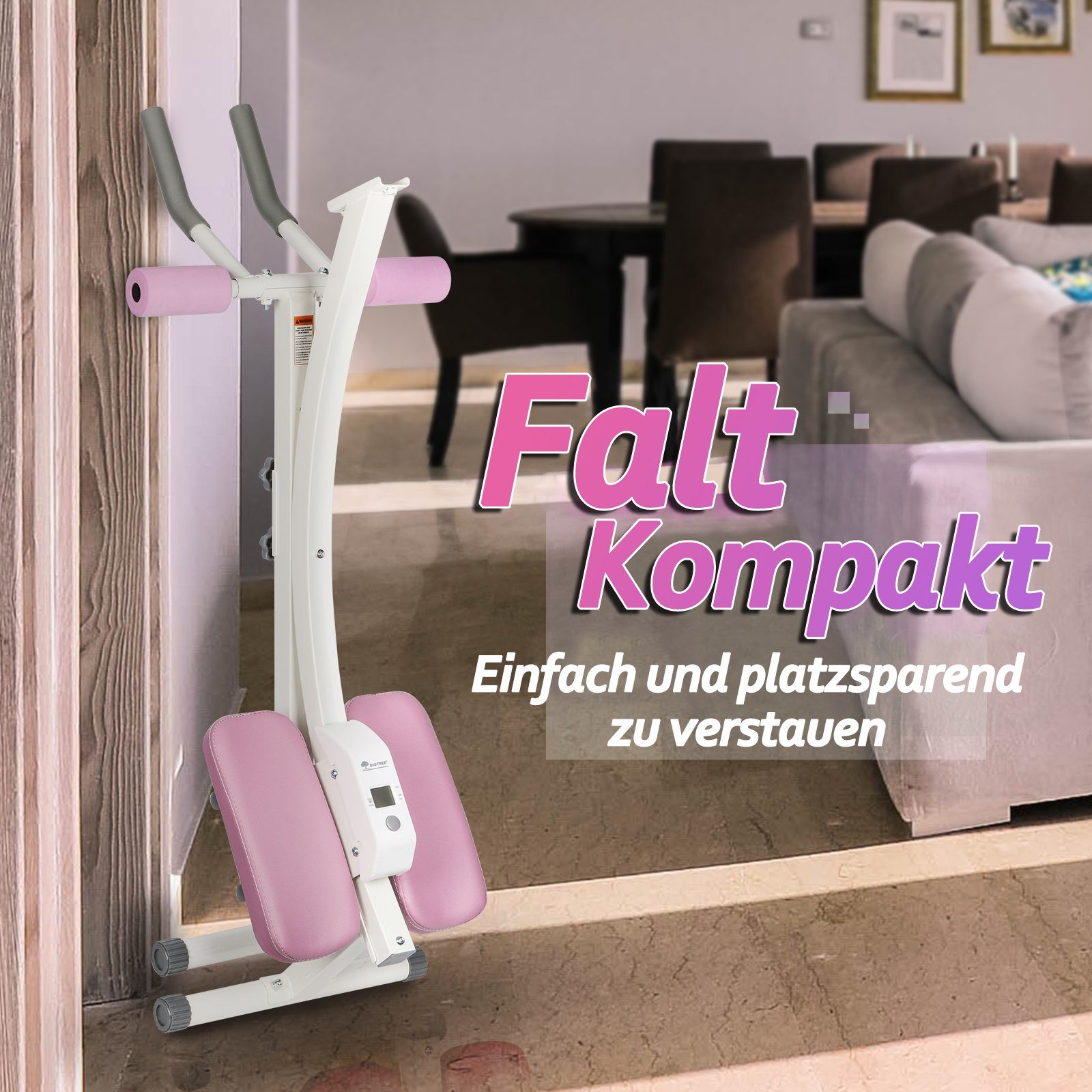 KAHOO Heimtrainer Klappbarer Fahrradtrainer mit LDC-Display, Fitnessgerät
