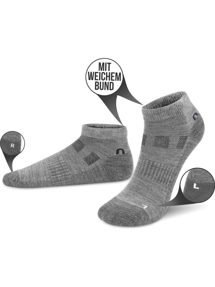 normani 2 Paar Merino-Sneakersocken Timaru in Grau günstig kaufen