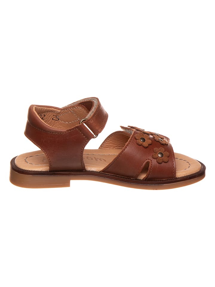 POM POM Leder-Sandalen in Braun günstig kaufen