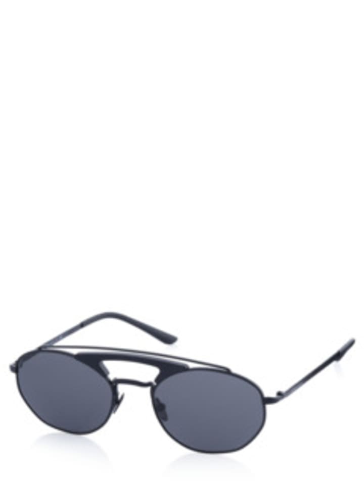 Giorgio Armani Runde Sonnenbrille für Herren in schwarz in schwarz günstig kaufen O