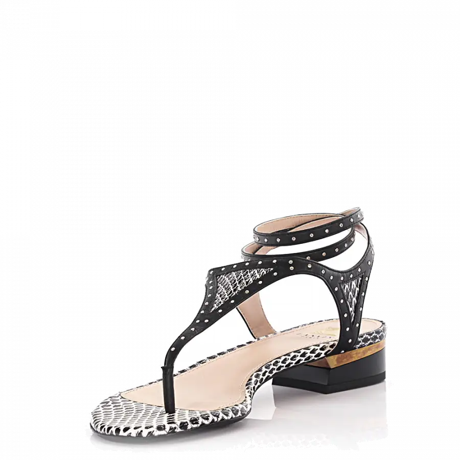 Lanvin - Sandalen Schlangenleder schwarz - schwarz
