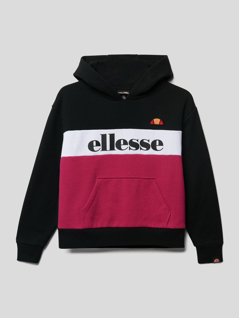 Hoodie mit Label-Print in schwarz