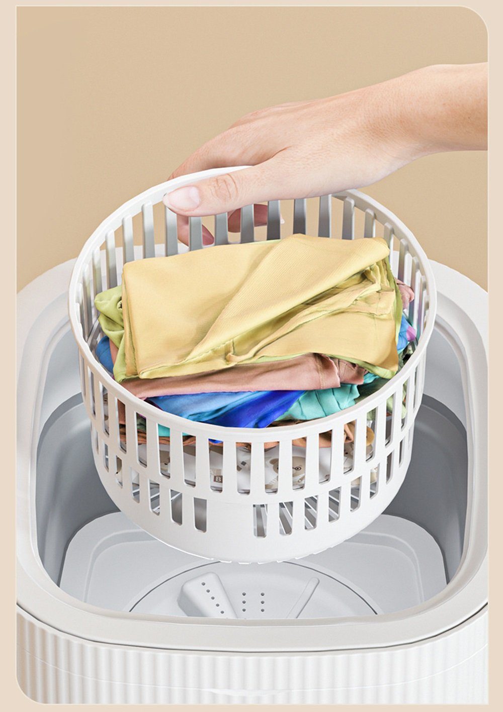 DOPWii Wäscheschleuder 10L Klappwaschmaschine mit Ablaufkorb,Für Babykleidung,Unterwäsche