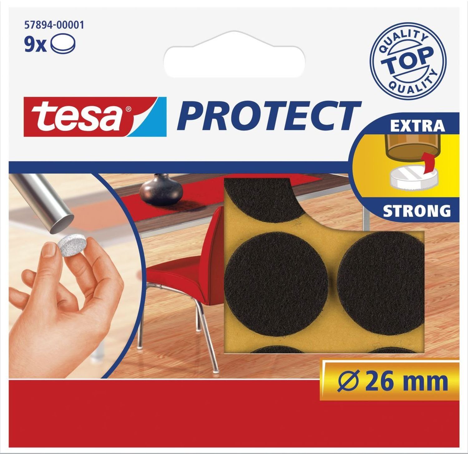 tesa Kugelschreiber tesa Protect Filzgleiter rund 26mm braun 9St.