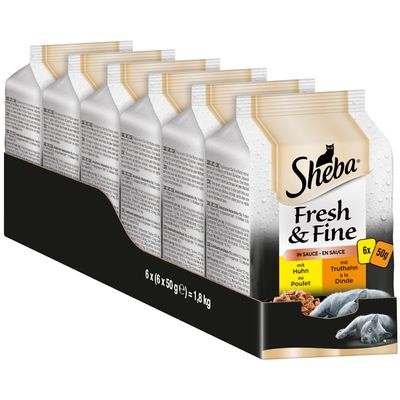 Sparpaket Sheba Fresh & Fine Frischebeutel 72 x 50 g