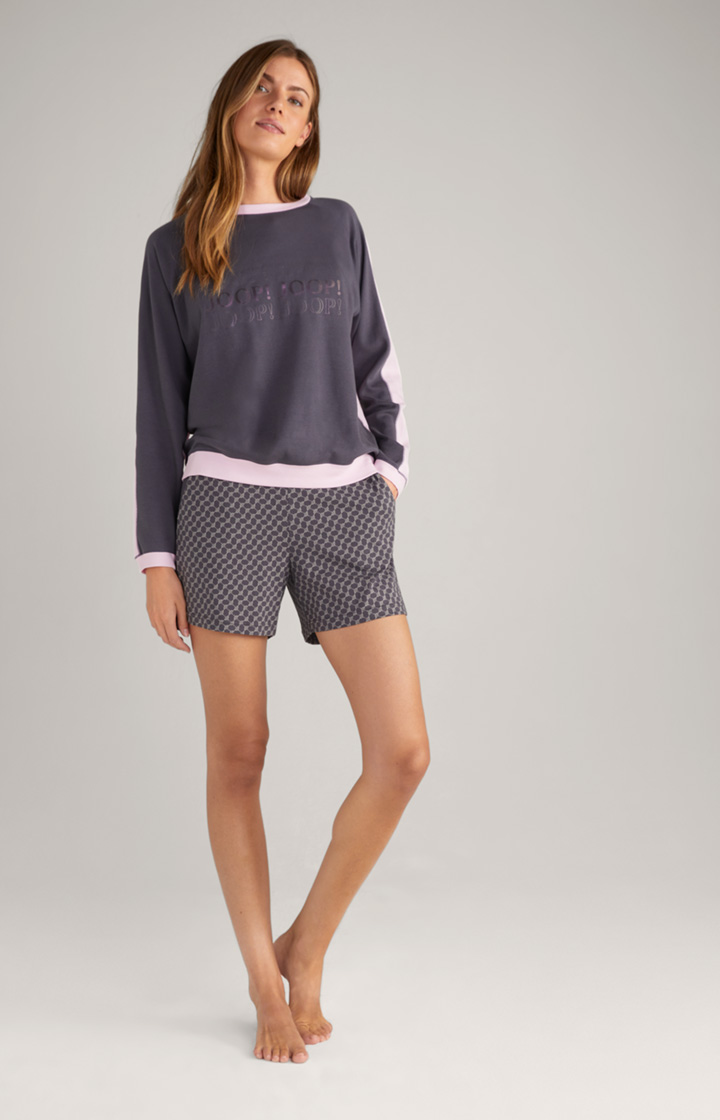 Loungewear Shorts in Anthrazit gemustert