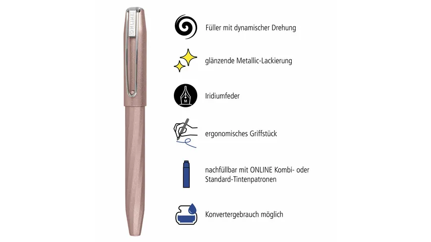 ONLINE Füllhalter Slope Metallic Rose