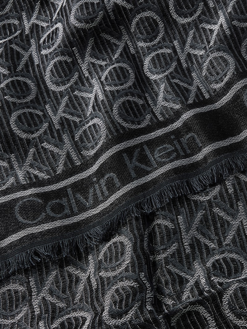 Schal mit Allover-Muster Modell 'MONOGRAM' in schwarz