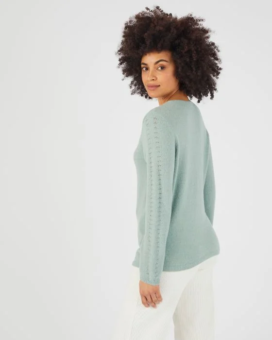 Pull maille ajourée mélange alpaga