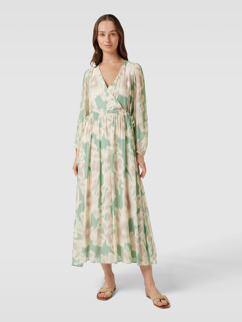 Midikleid mit V-Ausschnitt in hellgrün