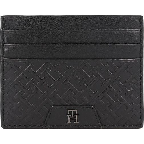 TOMMY HILFIGER TH Monogram Leather Kreditkartenetui Leder 10 cm