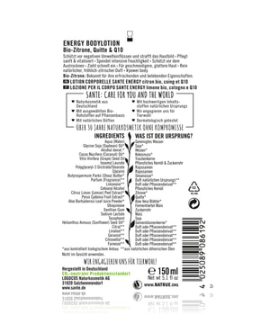 Sante Bio-Zitrone, Quitte & Q10 Energy Bodylotion-150 ml