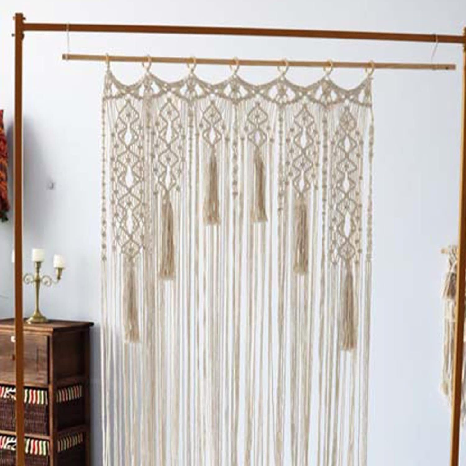 Wandteppich Wandbehang Tapisserie,Handgewebte Makramee Vorhang,Boho Wanddekoration, Hikeren, 1