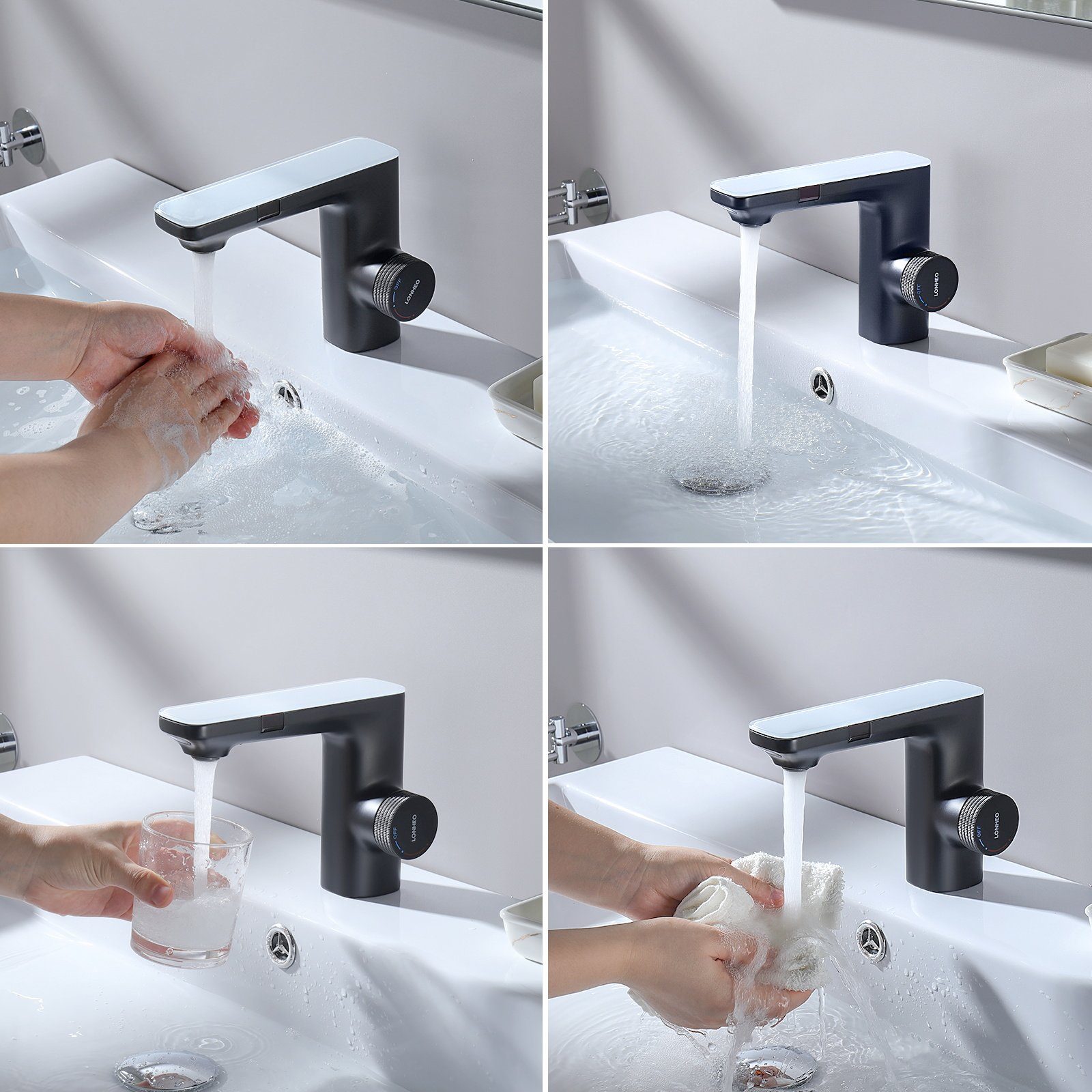 Lonheo Waschtischarmatur Automatik Infrarot IR Sensor Waschbecken Wasserhahn Mischbatterie