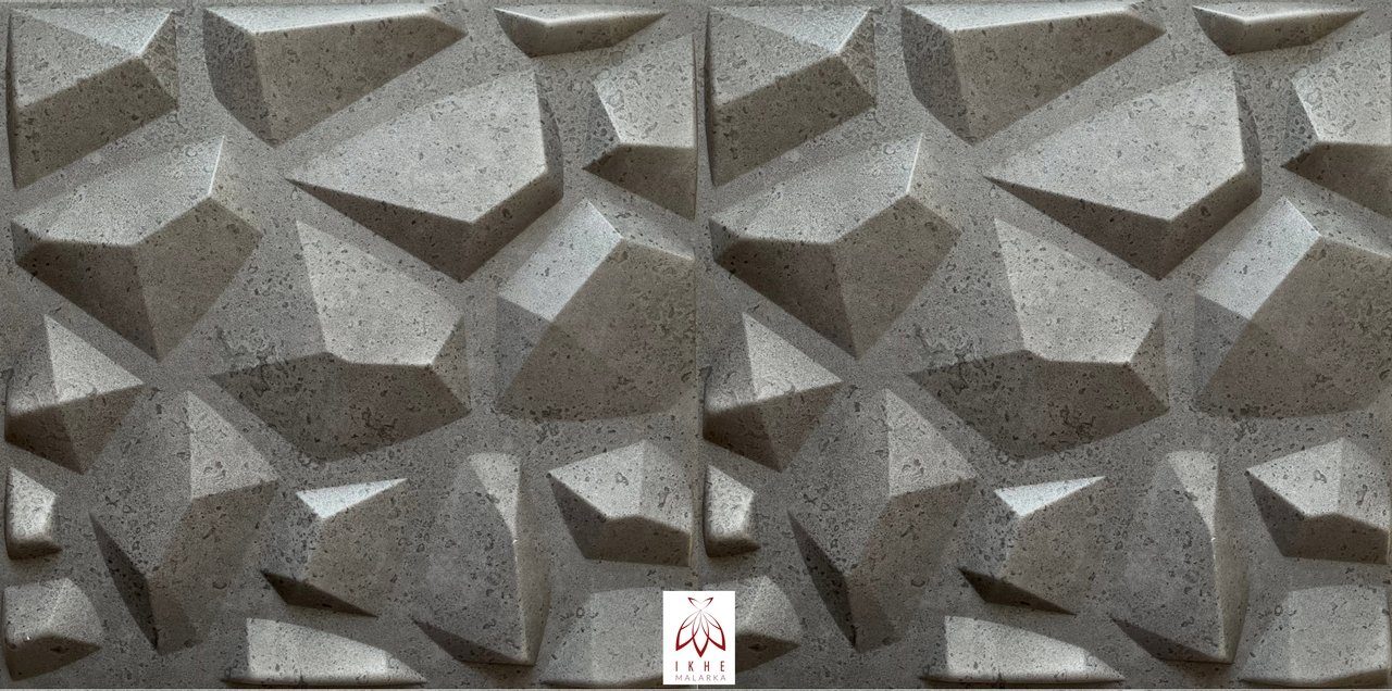 IKHEMalarka 3D Wandpaneel 4m²/16PCS Wandverkleidung Deckenpaneele POLYSTYROL Betonlook, BxL: 50,00x50,00 cm, 0,50 qm