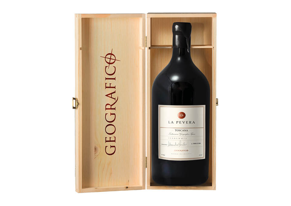 Toscana IGT La Pevera Geografico 2019 Jeroboam 3 ℓ, Caisse bois