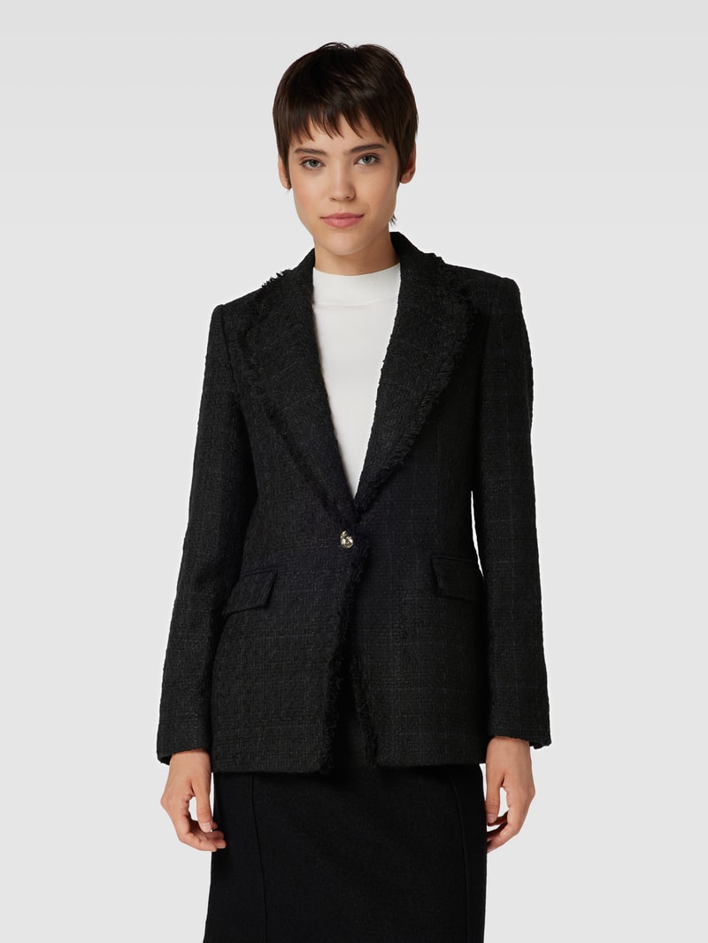 Blazer in Bouclé-Optik Modell 'QUINTIN' in schwarz
