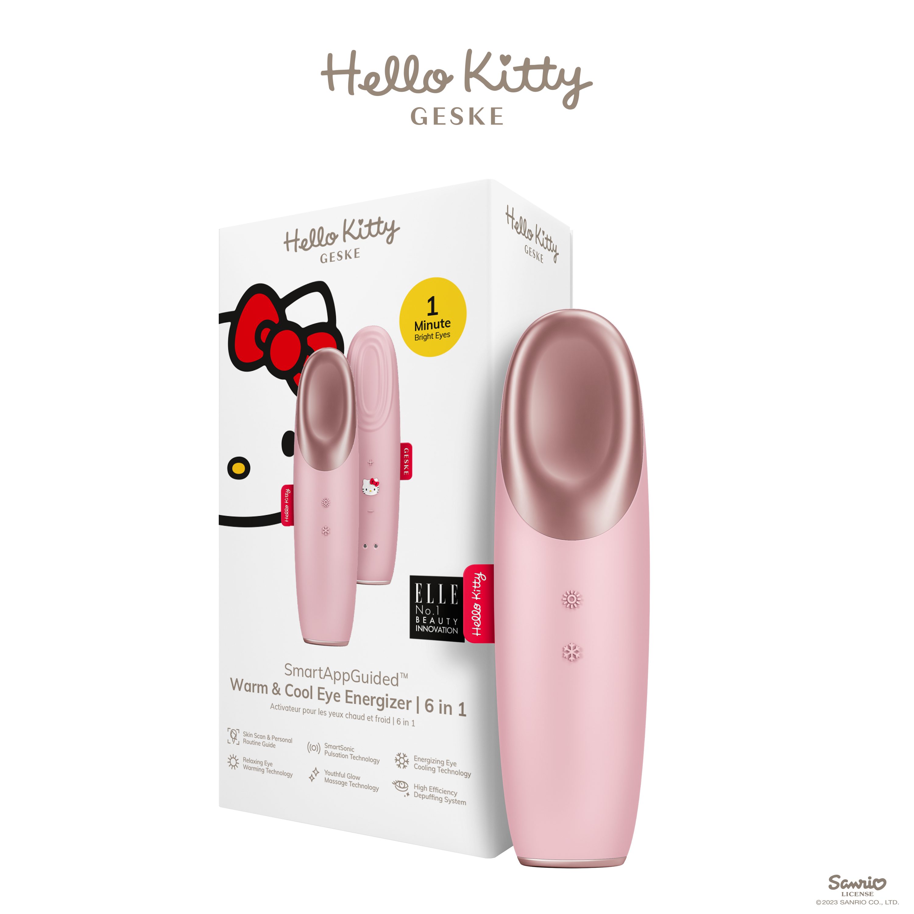 Hello Kitty Augen-Roll-on SmartAppGuided™ Warm & Cool Eye Energizer 6 in 1, 2-tlg., Gerät inkl. kostenloser APP (SmartAppGuided Device), Mit der GESKE App erhältst Du deine personalisierte Hautpflegeroutine.
