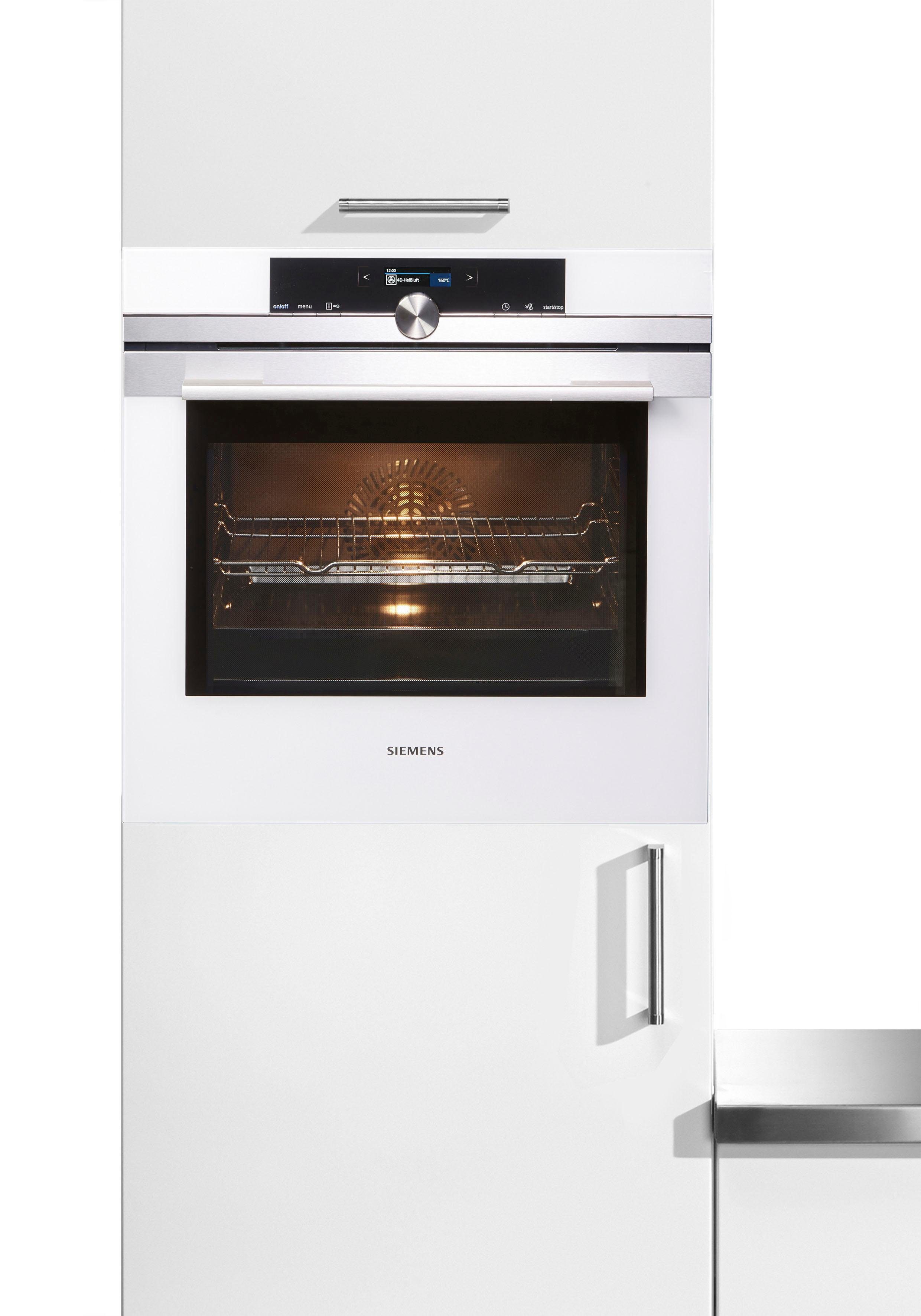 SIEMENS Einbaubackofen HB634GBW1, mit Teleskopauszug nachrüstbar, ecoClean, mit ecoClean
