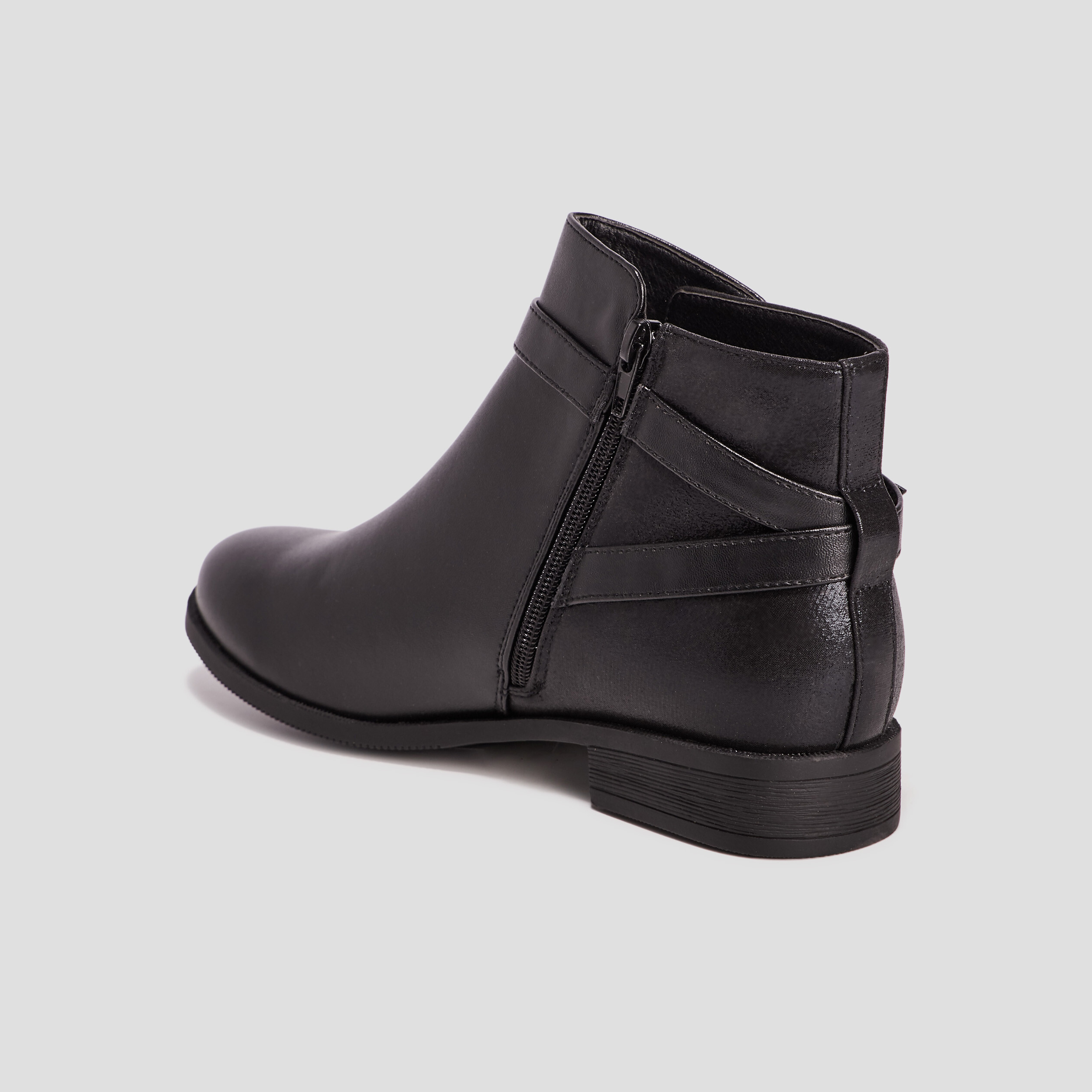 Bottines avec brides noir femme | La Halle