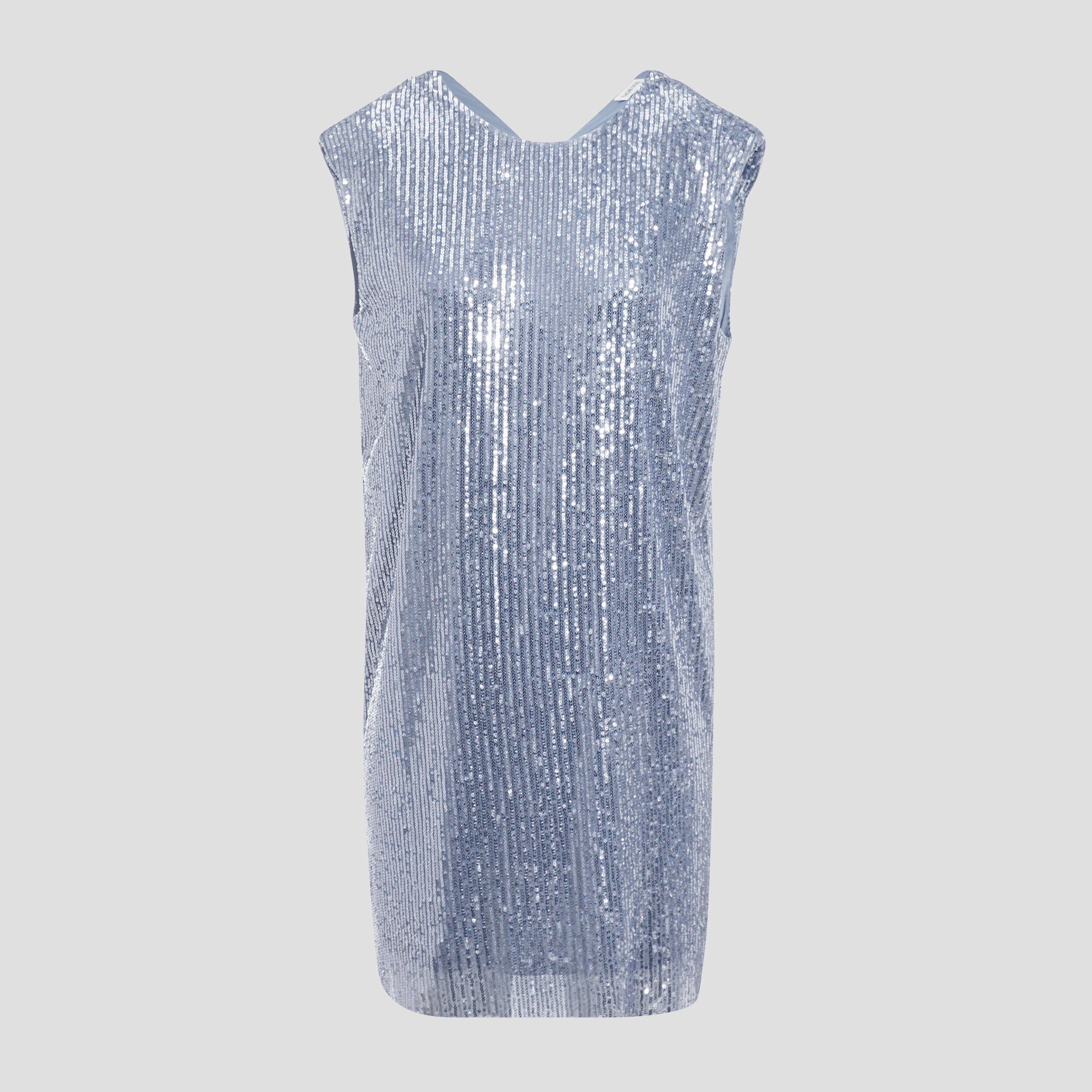 Robe droite avec sequins gris argent femme | Cache Cache