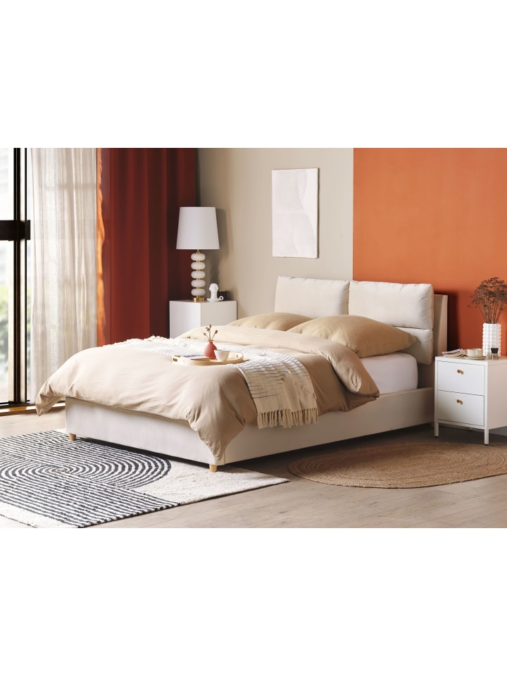 Beliani Doppelbett BATILLY in Beige - (W) 154 x (H) 105 x (L) 224 cm günstig kaufen onesize